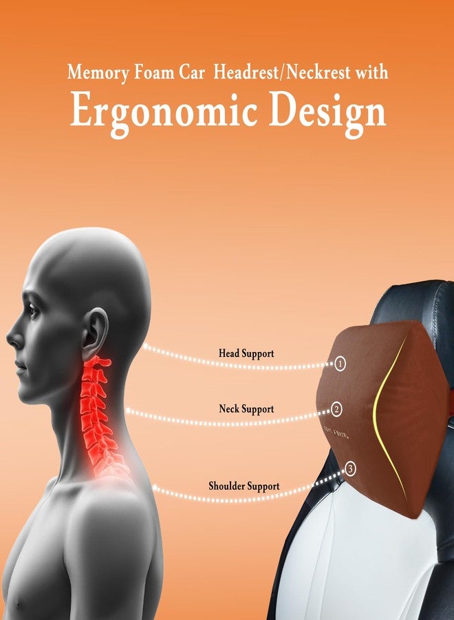 CONTINENTAL “NeckGuard Plus” - Car Neck Rest Pillow Comes with 2 Year Warranty Card, Built with Pure Memory Foam,Car Headrest Pillow for Comfortable Rides (Pack of 1-Coffee). - Image 5